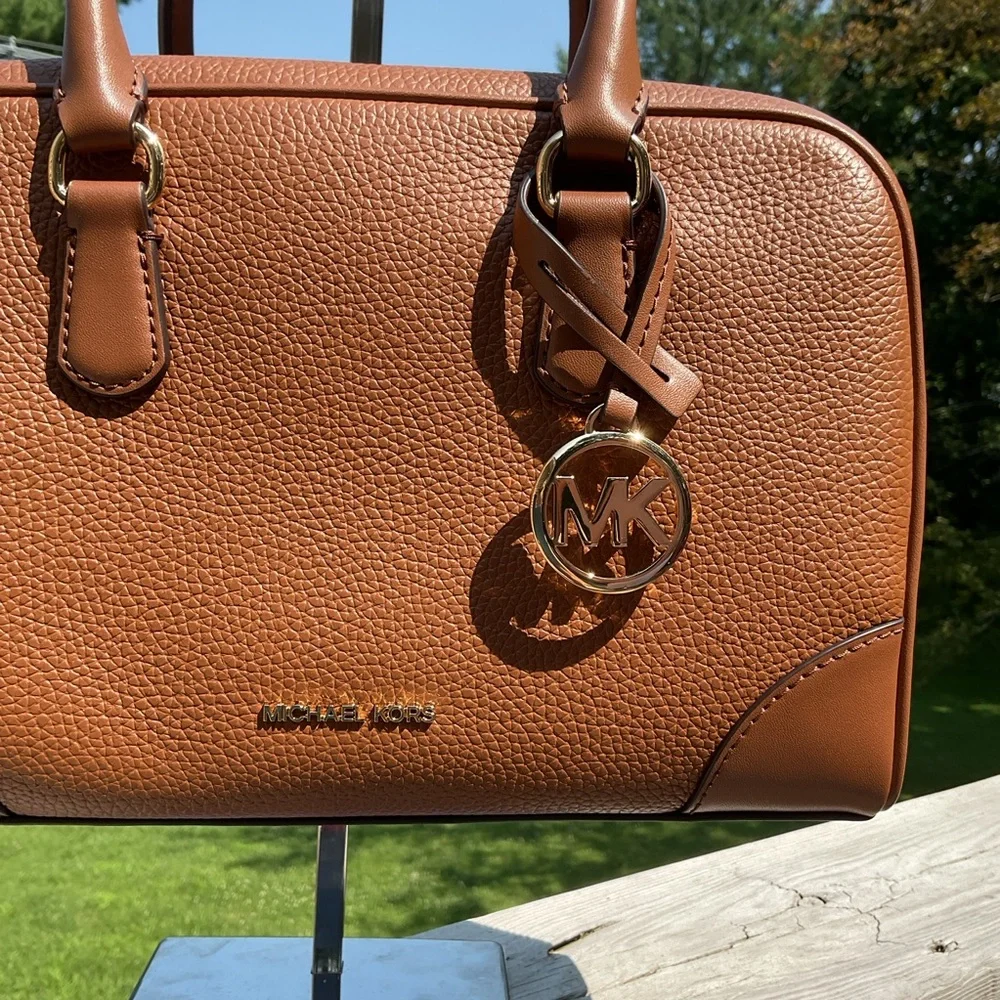 Michael Kors Brown Pebbled Leather Satchel
